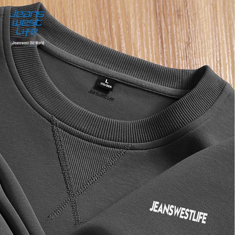 JEANSWEST LIFE Men's Loose Fit Round Neck Sweatshirt