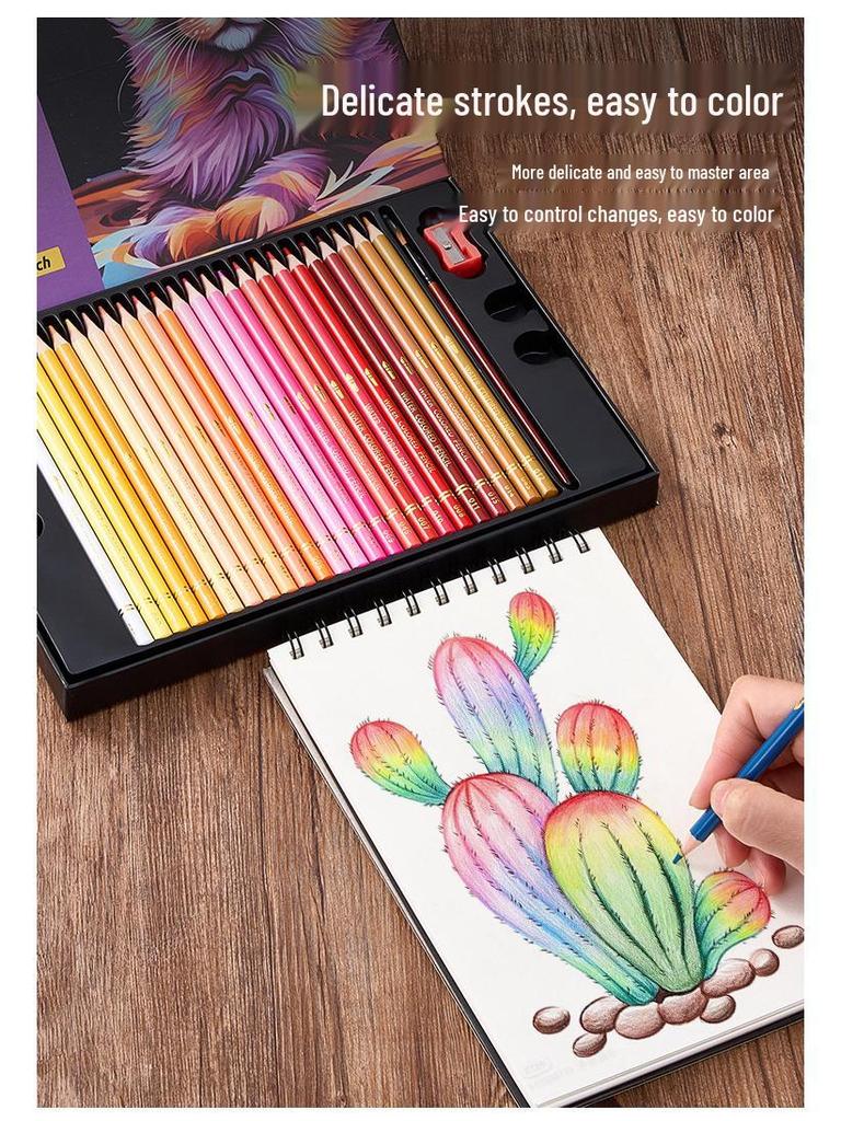 Water-Soluble Colored Pencil Set: 48-72 Colors for Professional Doodling and Hand-Painting