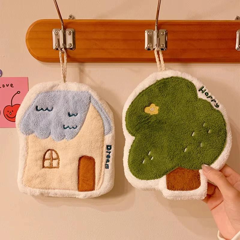 Cute Cartoon Shaped Absorbent Hand Towels For Bathroom | House & Tree Designs | Soft and Decorative Kitchen Hand Towel