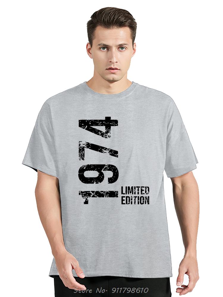 T-shirts Année de Naissance Vintage 1974 Style Rétro Années 70 T-Shirt Unisexe Oversize Mode Décontractée Ample Doux Streetwear