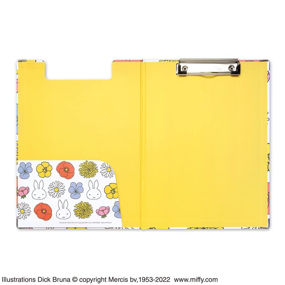 Miffy Clipboard with Colorful St.Lady's Flowers, White/Yellow [ST-ZMF0053]