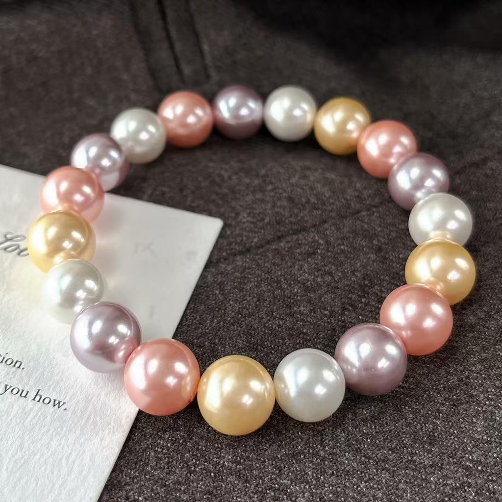 Vintage Morandi Color High Quality Strong Highlight Imitation Pearl Bracelet Bracelet