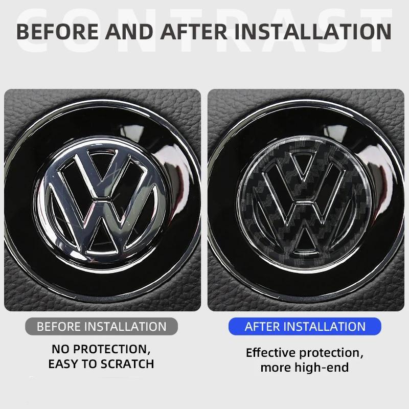 Auto Kohlefaser Muster Logo Lenkrad Dekoration Aufkleber Für VW GTI Polo Golf MK6 MK7 Passat Tiguan CC T-ROC /Autoaufkleber