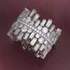 Dai Xi Irregular Micro-Paved Cubic Zirconia Ring - Luxury European/American Women's Jewelry R6511