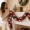 Artificial Christmas Decorative Garland with Festive Colorful Strips for Holiday Party Home Decor