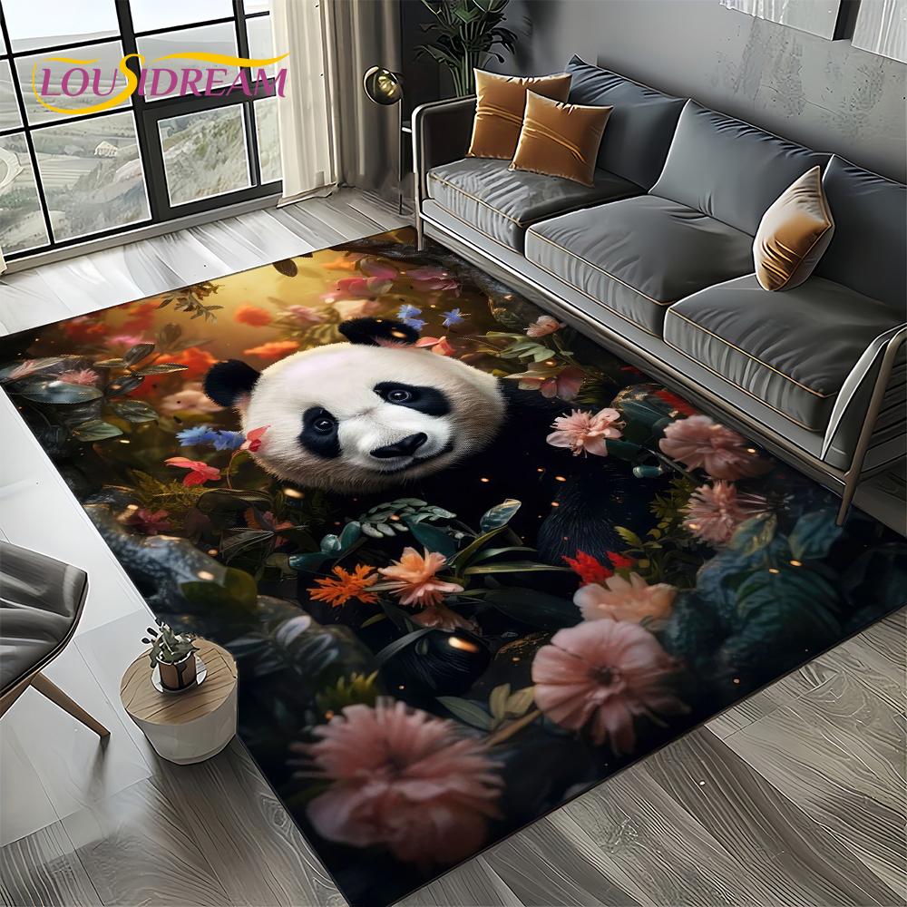 3D Dream Animal Cartoon Panda Cute Carpet Rug for Living Room Bedroom Home Sofa Decoration,Kid Area Rug Non-slip Floor Mat Gift