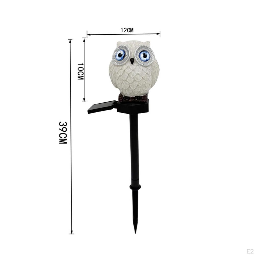 Outdoor Solar Pathway Light Garden Stake Animal Statue Ornament Landscaping Lamp Owl Figurine Warm