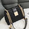 Standard diamond chain shoulder bag for women black lace bag PU leather ladies bags