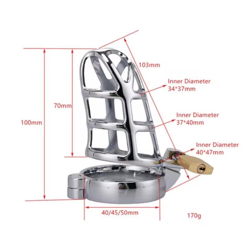 CB Metal Cock Cage Male Chastity Cage Sex Toys for Men Rise of Loyalty Penis Ring Lock Device Wearable Chastity Lock Erotic Bond