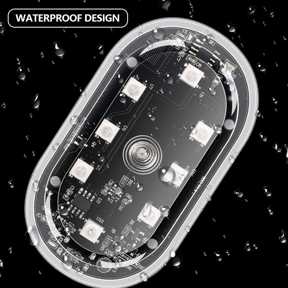 Car LED Interior Footwell Light LED Sensor RGB Remote Control Strobe Wireless Atmosphere Light USB Charging Touch Night Light