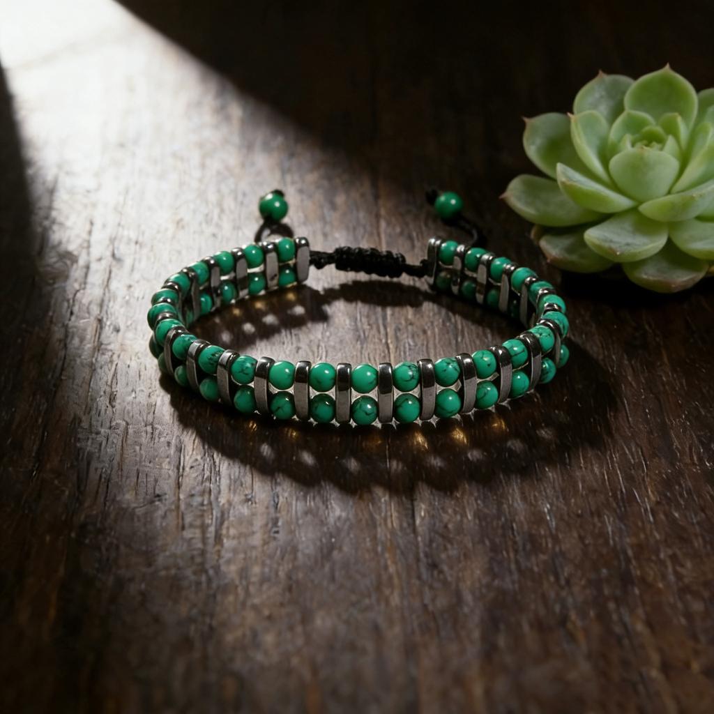 Natural Stone Bracelet, Tiger Eye Black Stone Bead Bracelet, Fashionable Double-layer Woven bracelet,Christmas Gift, Valentine's Day Gift