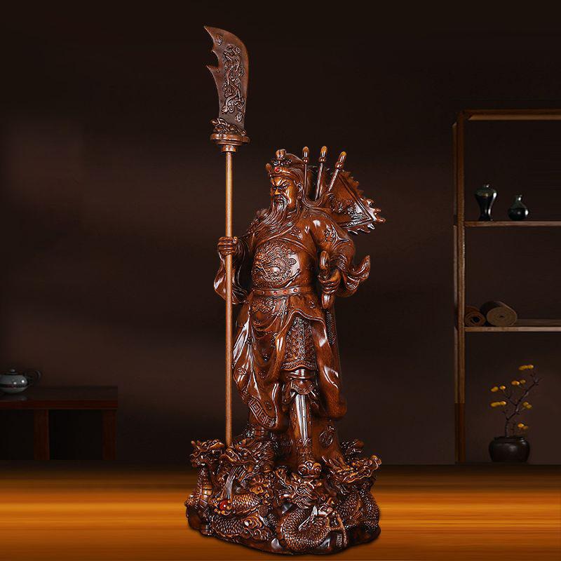Fortune Guan Gong Sculpture Resin Ornaments Crafts Home Bookshelf Figurines Decoration Store Office Desk Statue Accessories Item