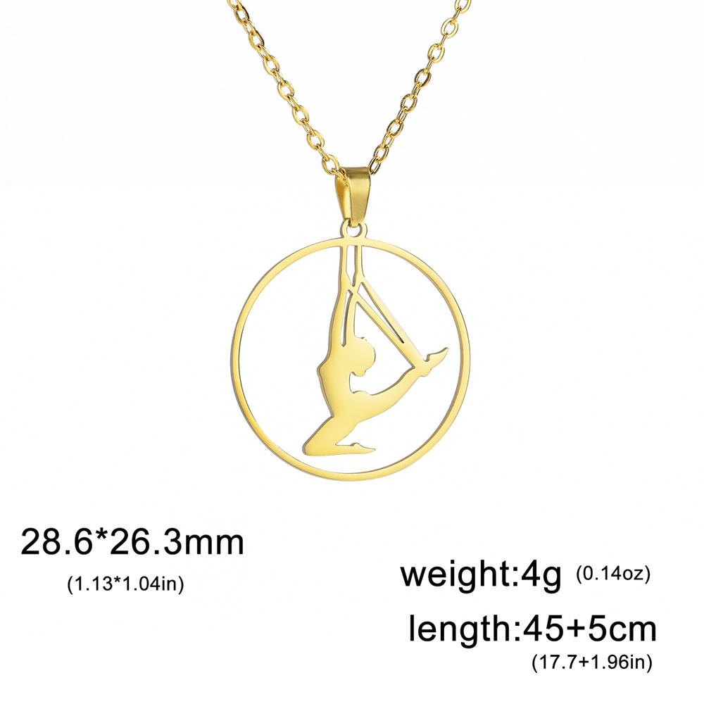 My Shape Artistic Gymnastics Pendant Necklaces Women Girl Dancer Sports Stainless Steel Basketball Player Chain Choker Jewelry