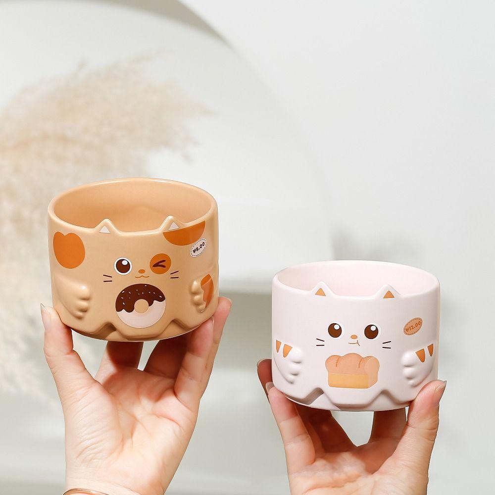 

Cute Water Cup Ceramic Stacked Pair Cup Drinkware Tea Drinking Cup Couple хакі
