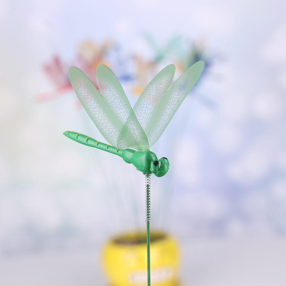 5/10PCS Creative Lawn Ornament Yard Artificial Dragonfly With Stem Thin Stick Simulation Butterfly