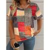 Summer Classic Women's T-shirt Round Neck Short Sleeve Tops 3D Plaid Pattern Print Outdoor T Shirts Casual Oversize Clothing