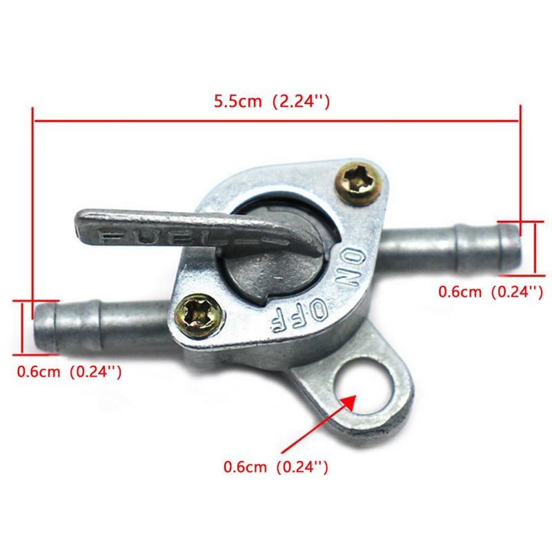 Universal 6mm Inline Petcock Motorcycle/Quad/Lawnmover Petrol Fuel Tap Anti-aging Anti-corrosive Leak Proof Rubber Silver Fuel System 2