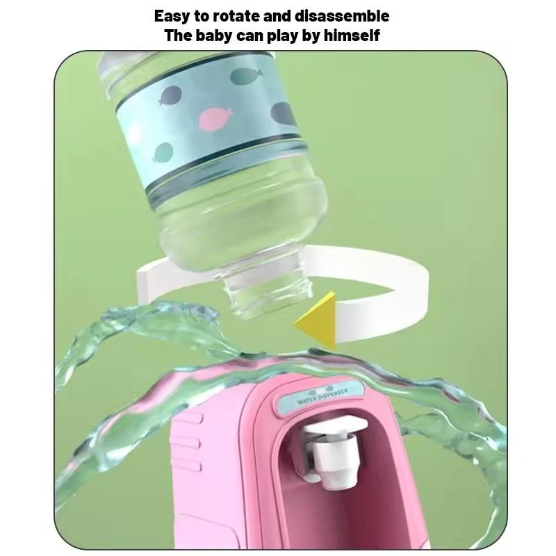 1PCS Mini Play House Cartoon Water Dispenser Rotatable and Detachable Cartoon Children's Beverage Machine Interactive Kids Toys