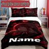 3pcs Duvet Cover Set (1*Duvet Cover + 2*Pillowcase, Without Core), Custom Name Makima Chainsaw Man Pattern Bedding Set, Home Bedroom Decor Gift