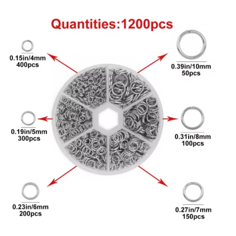 

1 Box O-ring Connector Stainless Steel Open Jump Ring Set For DIY Handmade Bracelets Earrings Necklaces Supplies Accessories