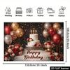 2D Flat Red Gold Birthday Backdrop Cake & Rose Background for Women Party Photoshoot