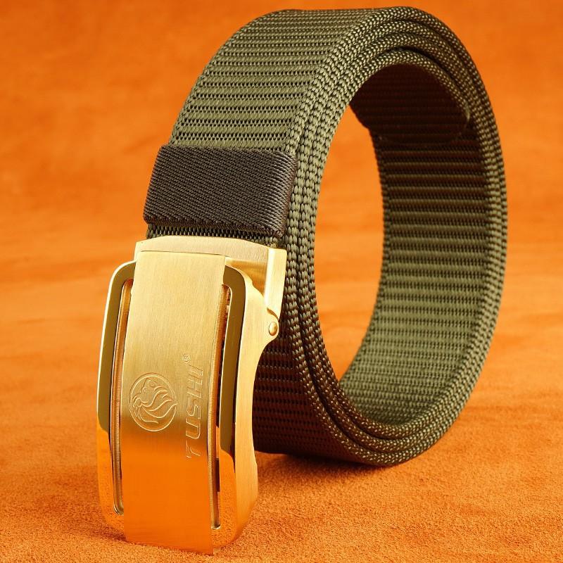 Direct Sales Stainless Steel Automatic Buckle Belt Nylon Canvas Men Outdoor Casual Young Student Pants 120cm