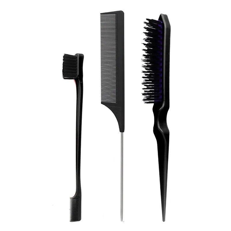 3/12Pcs Double Sided Hair Edge Brush Set Hair Styling Comb Control Brush Accessories Hairline Brush Comb Styling Partition Comb