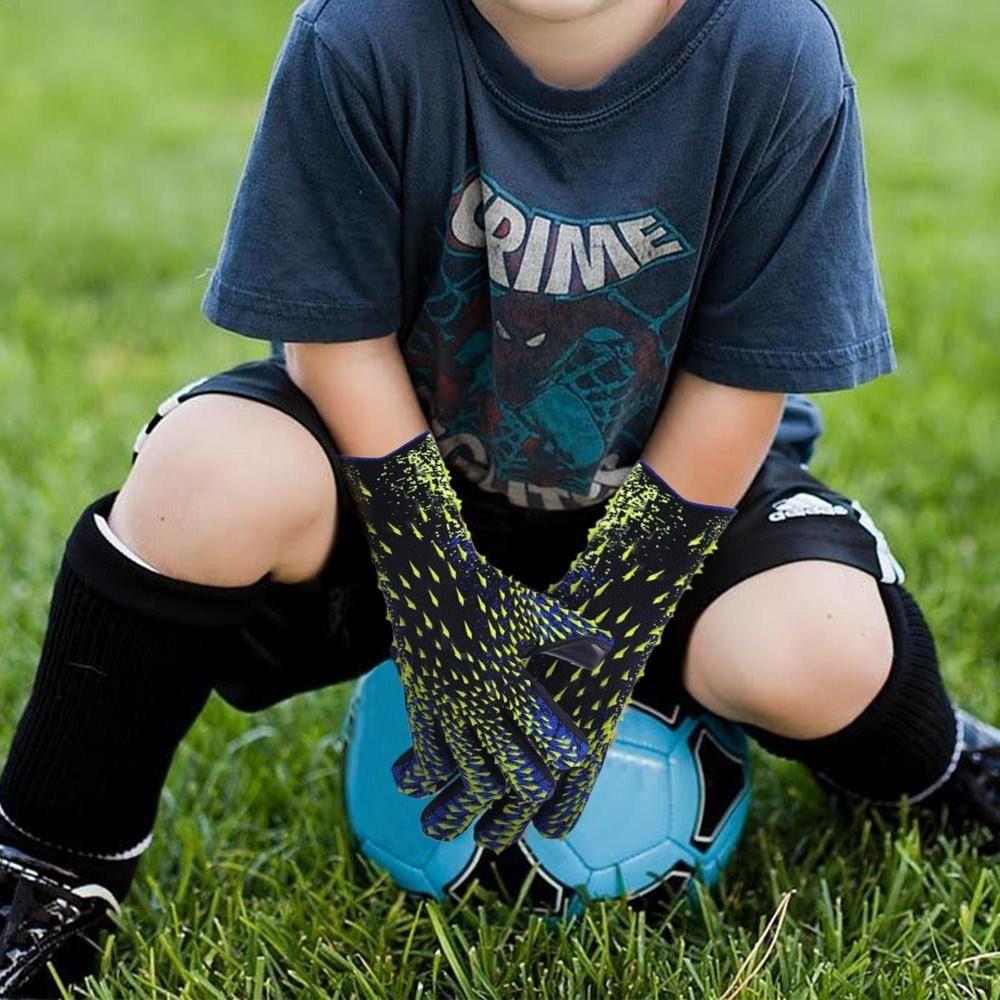 1 Pair Anti-Slip Kids Goalie Gloves Rubber Goalkeeper Gloves Sports Competition   Soccer Match