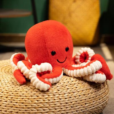 Kawaii Simulácia Chobotnice s Úsmevom Plyšová Hračka Mäkké Plyšové Zviera Chobotnice s Kučeravým Chvostom Bábiky Domáce Doplnky Roztomilá Bábika Deti