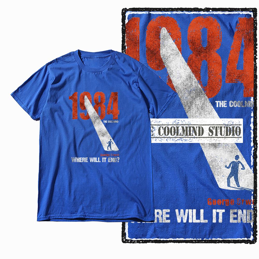Coolmind X0001 100 Cotton Cool 1984 Print Exclusive Graphic Unisex T Shirt Big Size Loose Unisex Tshirt Casual Tshirt for Unisex Tees