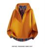 Unisex Plaid Patchwork V-Neck Hooded Sweatshirt