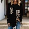 Women Long Sleeve Tunic Top Print Crew Neck Loose Fit Blouse With Pockets Casual Daily Wear Ladies Tops