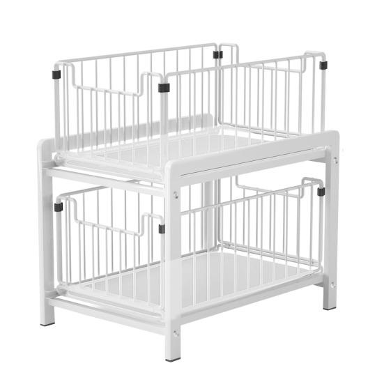 2patrový koš Zásuvka Organizér Úložný regál Velká kapacita Silná nosná Nerezová Posuvná police na pracovní desku