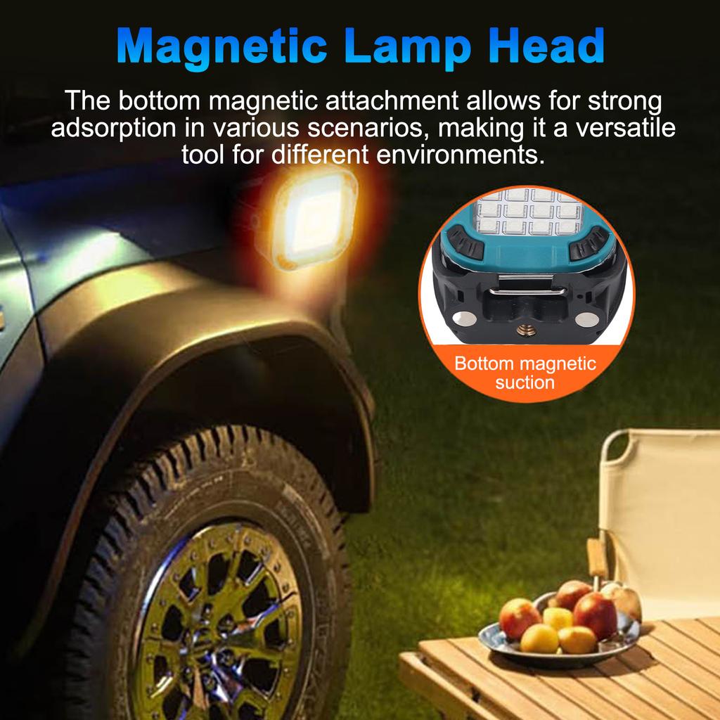 COB Magnetische Arbeitsleuchte, USB Wiederaufladbare LED Campinglampe 8 Farbmodi, 360 Grad Drehbar, Faltbar