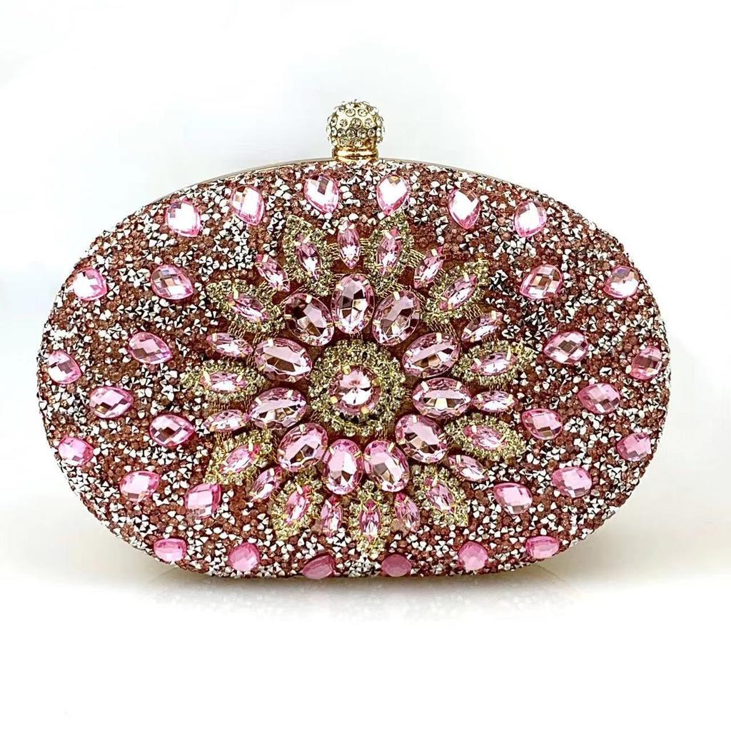 Women's Sparkly Rhinestone Glitter Clutch Purse Evening Handbag Shoulder Bag for Wedding Party Prom Crossbody Bag With Chain Evening Bag for Women