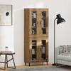 Highboard 2 pcs Artisan Oak Engineered Wood and Glass