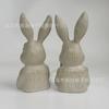 Pastorales Harzkaninchen 2-teiliges Set, Desktop-Dekorationsornament, Retro- und alte amerikanische Landgartenstatue