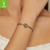 Niche S925 Sterling Silver Heart-Shaped Basic Bracelet, Light Luxury Fashion Can Be Worn Alone Handmade Diy Bracelet