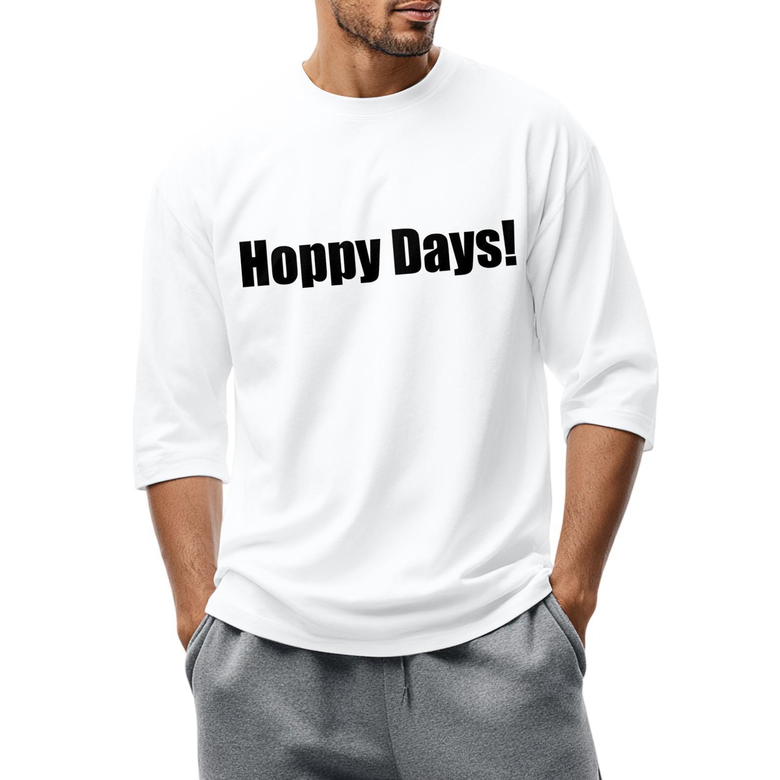 

Men s Fashion Casual Independence Day Print Neck Seven-point Sleeve Top T-shirt M білий