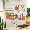 Cartoon Kitchenware, Vegetables and English Phrases, Home Background and Wall Beautification Stickers