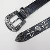 Skull Rivet Crocodile Pattern Leather Belt - Unisex Punk Style
