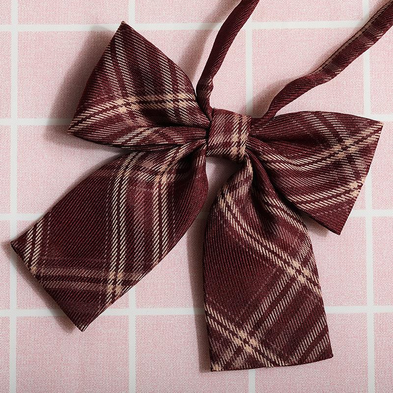 Jk Free Short Tie Necktie Female College Style Lazy Japanese Plaid Uniform Shirt Ins Student Bow Tie