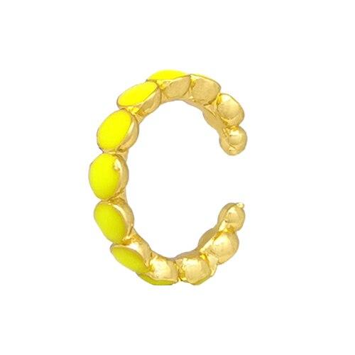 Single One Ear Cuff Neon Green Yellow Bright Fluorescent Jewelry Geometric Round U Clip On Earrings No Piercing Earcuff Aretes