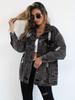Women's Versatile Ripped Denim Jacket - European & American Style, Loose Fit