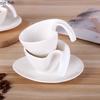 White Ceramic Water Cup Coffee Cup and Dish Set Breakfast Cups Dim Sum Dish Afternoon Tea Mug Milk Tea Cups Juice Mug