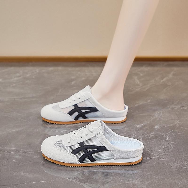 Slippers Women's Summer New Rubber Women's Shoes Mesh Surface Breathable Simple Bag Head Cool Half Drag