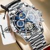Fashion Luxury Men Wristwatch Mechanical Waterproof Man Watch Hollow Tourbillon Automatic Stainless Steel Watches