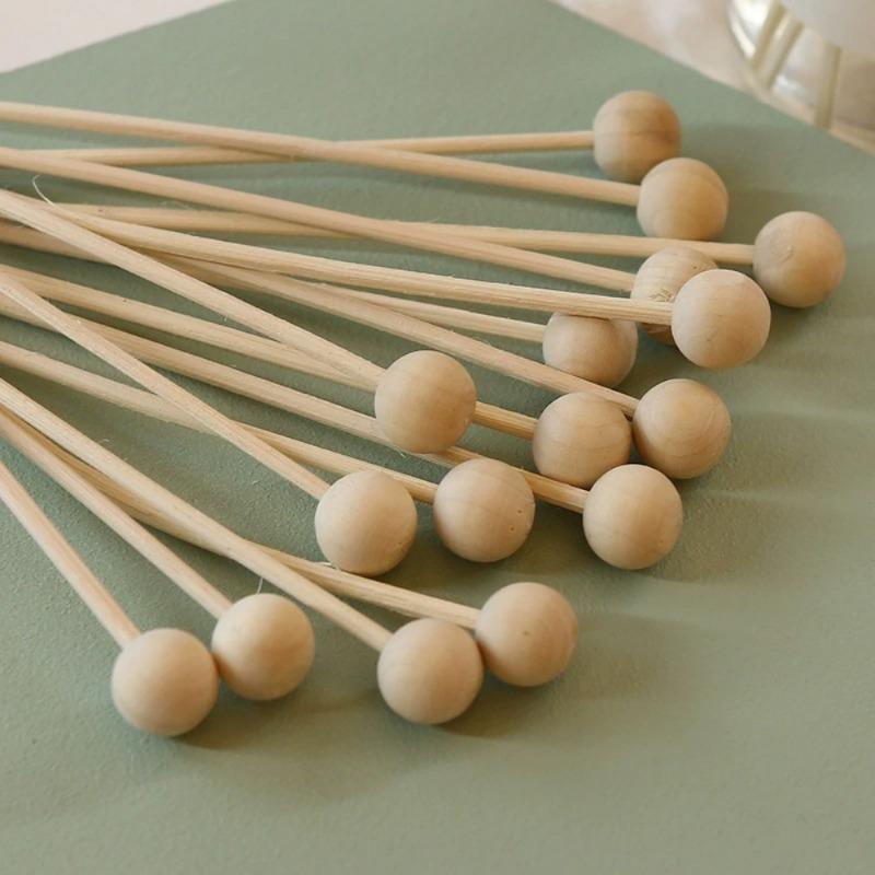 30Pcs/Lot Fireless Wood Ball Aroma Reed Diffuser Sticks Fragrance Diffuser Aromatherapy Rattan Reed Stick DIY Home Decoration