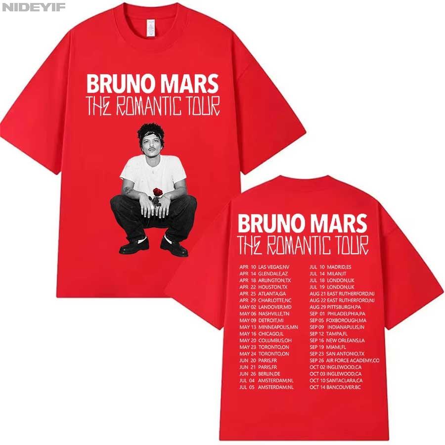 Bruno Mars The RoUnisextic Tour T shirt for Unisex Women Hiphop Streetwear Oversized Tops 100 Cotton TShirt BM2