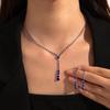 2-teiliges Damen-Halsketten- und Ohrring-Set mit Strasssteinen, Brautstil